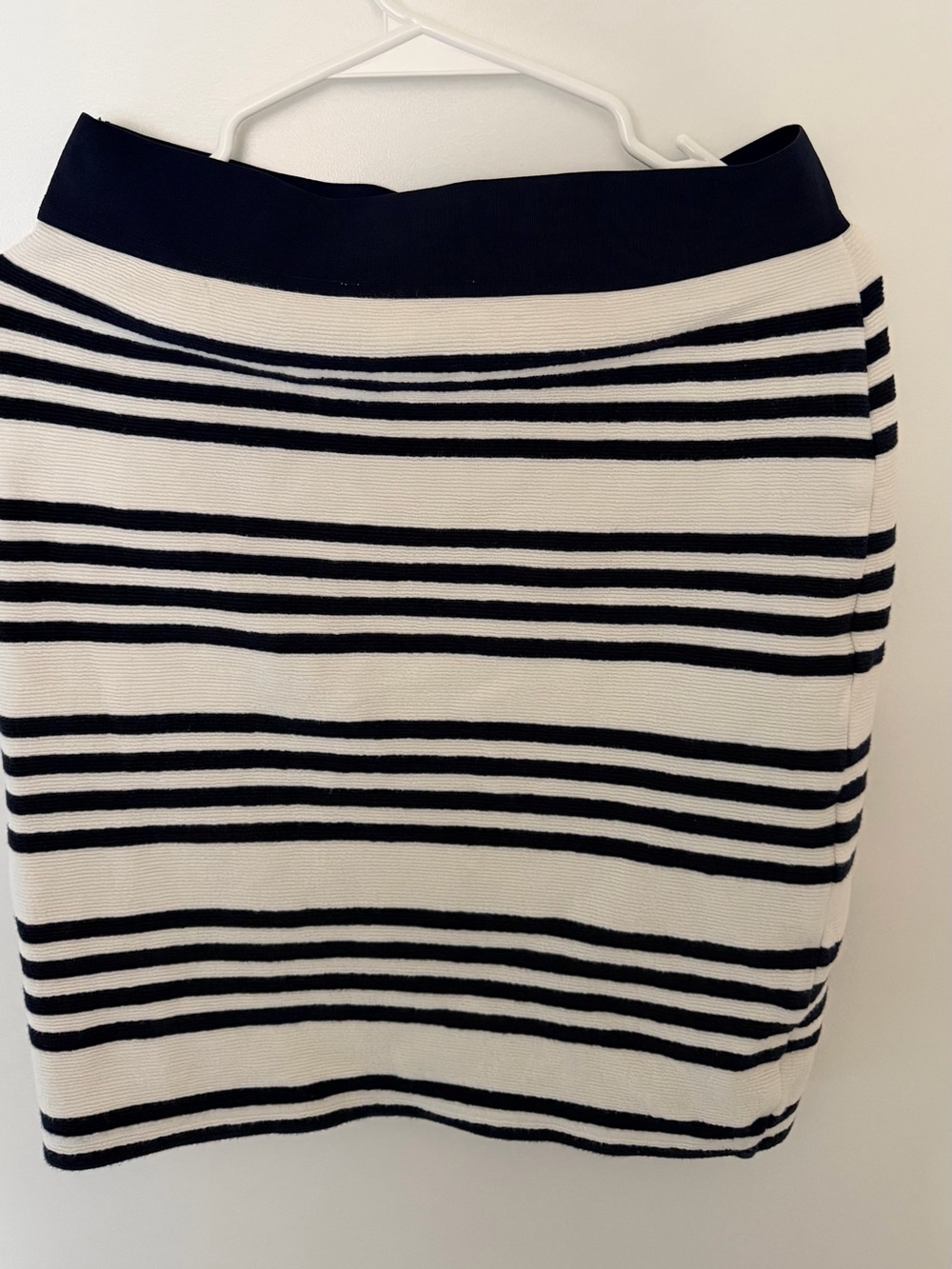 Forever 21 Essentials Striped Pencil Skirt Navy White Knit Women’s Large L